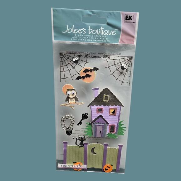Halloween Stickers: Jolee's Lock And Key, Haunted House, Orange Alphabet Numbers - Picture 3 of 9